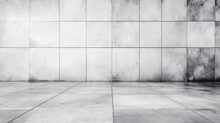 灰白瓷砖墙面空旷地面