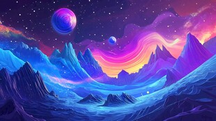 梦幻星际山川奇幻景观