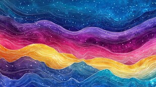 梦幻星际波浪背景图