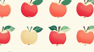 多彩苹果图案背景设计