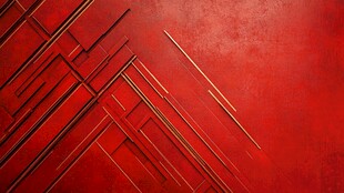 红色几何线条抽象背景图
