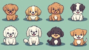 可爱小狗插画集合