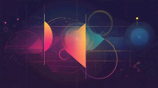 梦幻几何抽象艺术背景图