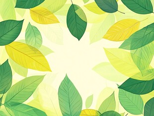 清新绿叶环绕背景图