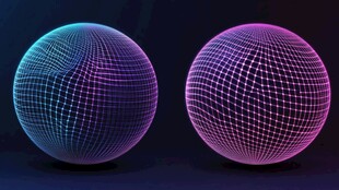 炫彩网格球体3D视觉效果