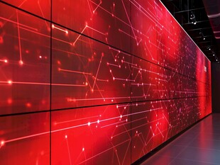 红色科技感数据墙展示