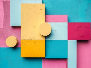 多彩几何形状的创意组合