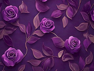紫色玫瑰花卉背景图案