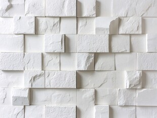 白色立体块状装饰墙面
