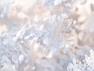 晶莹雪花特写 冬日之美