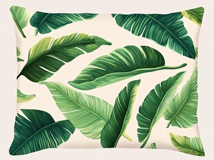 热带芭蕉叶图案抱枕