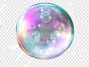 梦幻彩色透明大肥皂泡