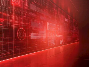红色科技风数字界面场景