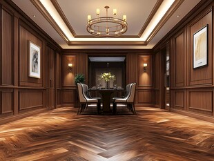 豪华木质格调的精致餐厅