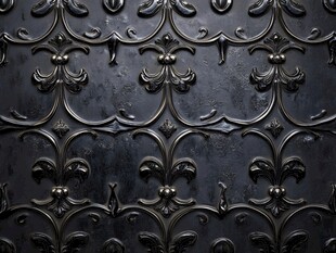 复古黑色铁艺花纹装饰图案