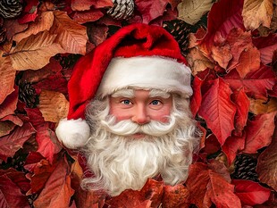 圣诞氛围中俏皮的圣诞老人