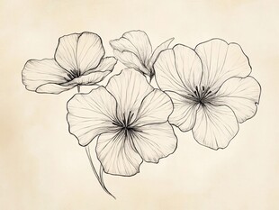 手绘简约花卉插画