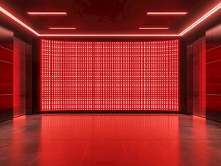 红色炫光科技感室内空间