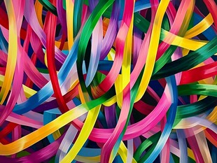 缤纷彩带交织绚丽画面