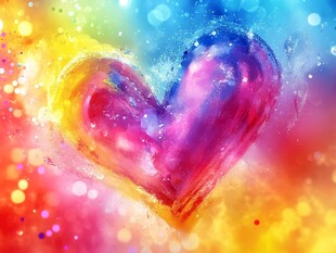 梦幻炫彩爱心背景图