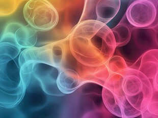 梦幻彩色烟雾圆环背景图