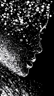 粒子构成的人物脸部轮廓