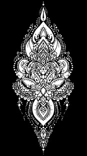 精致黑白曼陀罗花纹图案