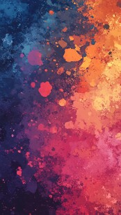 多彩泼墨抽象艺术背景图