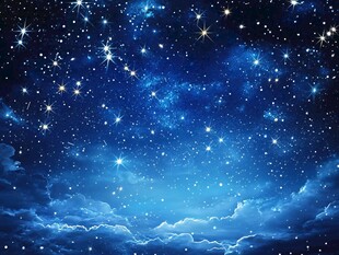 梦幻星空下的云海夜景