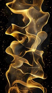 金色灵动火焰抽象艺术图