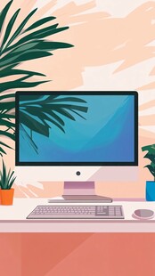 简约风办公桌面插画