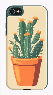 可爱仙人掌手机壳图案设计