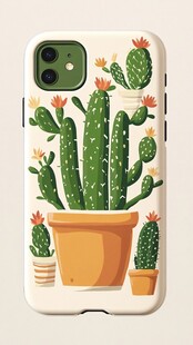 可爱仙人掌手机壳插画