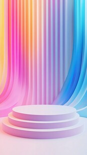 梦幻多彩阶梯展示台背景