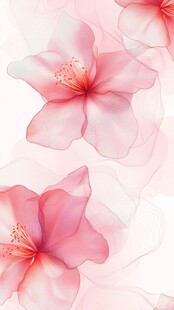 梦幻粉色花朵水彩背景图