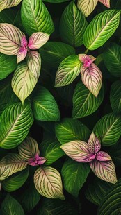 多彩叶片构成的植物美景