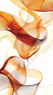 飘逸橙色彩带艺术画面