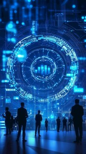 科技展厅中的未来商务场景