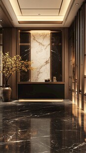 奢华大气的大理石入户玄关