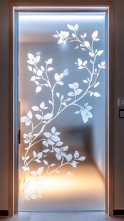 花卉藤蔓玻璃门装饰图案