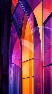 梦幻彩色教堂玻璃艺术