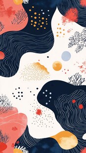 抽象多彩海洋风几何图案