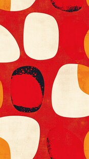 红色几何图案抽象艺术纹理