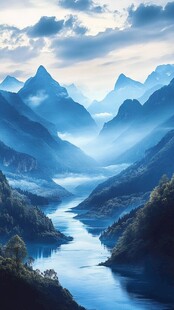 梦幻山水间的宁静画卷
