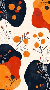 抽象花卉图案装饰画