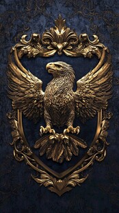 金色雄鹰浮雕徽章设计