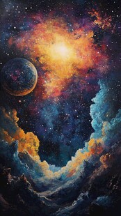 梦幻星空下的神秘宇宙景象