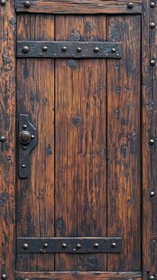 复古木质铁门特写