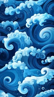 蓝色海浪图案设计