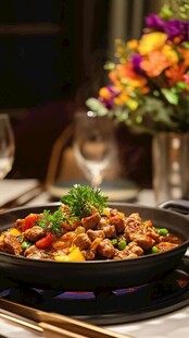 美味佳肴摆于温馨餐桌